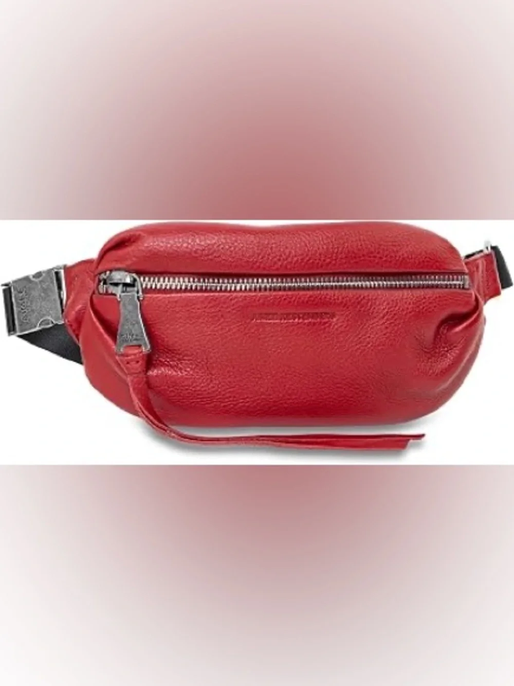 Red Leather Aimee Kestenberg Belt Bag with Animal Print Interior
